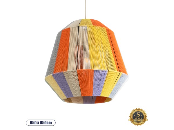 GLOBOSTAR® SALERNO 02188 Boho Κρεμαστό Φωτιστικό Οροφής με Ντουί 1 x E27 AC 220-240V IP20 - Πολύχρωμο - Μ50 x Π50 x Υ50cm GLOBOSTAR® SALERNO 02188 Boho Κρεμαστό Φωτιστικό Οροφής με Ντουί 1 x E27 AC 220-240V IP20 - Πολύχρωμο - Μ50 x Π50 x Υ50cm