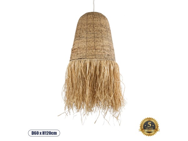 GLOBOSTAR® PORTOFERRAIO 02190 Boho Κρεμαστό Φωτιστικό Οροφής με Ντουί 1 x E27 AC 220-240V IP20 - Μπεζ - Μ60 x Π60 x Υ120cm