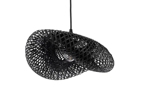 GLOBOSTAR® MEXICO 02200 Boho Κρεμαστό Φωτιστικό Οροφής με Ντουί 1 x E27 AC 220-240V IP20 - Μαύρο - Μ40 x Π30 x Υ13cm