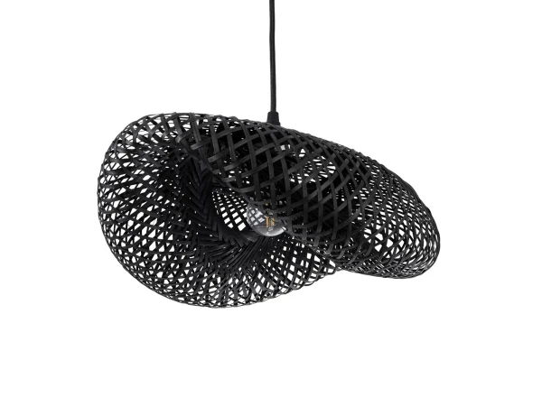 GLOBOSTAR® MEXICO 02200 Boho Κρεμαστό Φωτιστικό Οροφής με Ντουί 1 x E27 AC 220-240V IP20 - Μαύρο - Μ40 x Π30 x Υ13cm