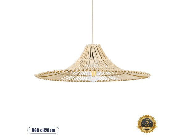 GLOBOSTAR® PALERMO 02208 Boho Κρεμαστό Φωτιστικό Οροφής με Ντουί 1 x E27 AC 220-240V IP20 - Μπεζ - Μ60 x Π60 x Υ20cm GLOBOSTAR® PALERMO 02208 Boho Κρεμαστό Φωτιστικό Οροφής με Ντουί 1 x E27 AC 220-240V IP20 - Μπεζ - Μ60 x Π60 x Υ20cm