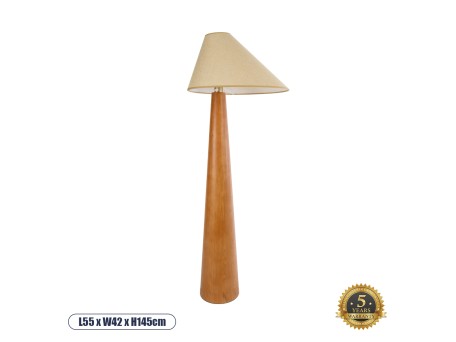 GLOBOSTAR® KAUAI 02230 Boho Επιδαπέδιο Φωτιστικό με Ντουί 1 x E27 AC 220-240V IP20 - Καφέ & Μπεζ - Μ55 x Π42 x Υ145cm