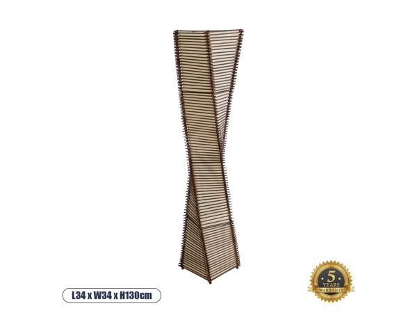 GLOBOSTAR® PALMA 02273 Boho Επιδαπέδιο Φωτιστικό με Ντουί 2 x E27 AC 220-240V IP20 - Καφέ & Μπεζ - Μ34 x Π34 x Υ130cm