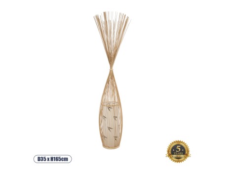 GLOBOSTAR® PORTONOVO S-02276 Boho Επιδαπέδιο Φωτιστικό με Ντουί 1 x E27 AC 220-240V IP20 - Μπεζ - Μ35 x Π35 x Υ165cm