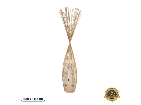 GLOBOSTAR® PORTONOVO S-02276 Boho Επιδαπέδιο Φωτιστικό με Ντουί 1 x E27 AC 220-240V IP20 - Μπεζ - Μ35 x Π35 x Υ165cm