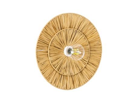 GLOBOSTAR® COLOMBO 02284 Boho Φωτιστικό Τοίχου - Απλίκα με Ντουί 1 x E27 AC 220-240V IP20 - Μπεζ - Μ40 x Π40 x Υ9cm