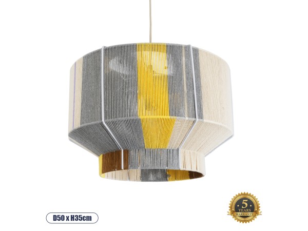 GLOBOSTAR® SALERNO 02290 Boho Κρεμαστό Φωτιστικό Οροφής με Ντουί 1 x E27 AC 220-240V IP20 - Πολύχρωμο - Μ50 x Π50 x Υ35cm
