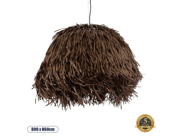 GLOBOSTAR® GUADELOUPE 02294 Boho Κρεμαστό Φωτιστικό Οροφής με Ντουί 1 x E27 AC 220-240V IP20 - Καφέ - Μ80 x Π80 x Υ60cm GLOBOSTAR® GUADELOUPE 02294 Boho Κρεμαστό Φωτιστικό Οροφής με Ντουί 1 x E27 AC 220-240V IP20 - Καφέ - Μ80 x Π80 x Υ60cm