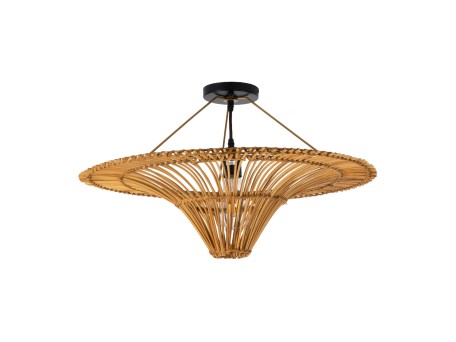 GLOBOSTAR® PALERMO 02308 Boho Φωτιστικό Οροφής με Ντουί 1 x E27 AC 220-240V IP20 - Καφέ - Μ60 x Π60 x Υ36cm