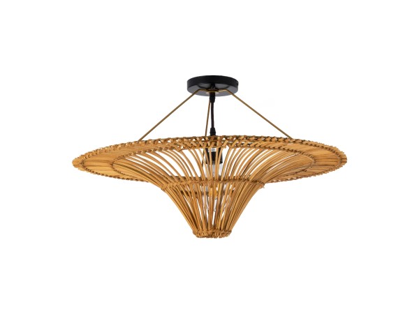 GLOBOSTAR® PALERMO 02308 Boho Φωτιστικό Οροφής με Ντουί 1 x E27 AC 220-240V IP20 - Καφέ - Μ60 x Π60 x Υ36cm