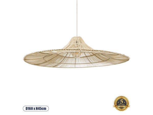 GLOBOSTAR® PALERMO 02311 Boho Κρεμαστό Φωτιστικό Οροφής με Ντουί 1 x E27 AC 220-240V IP20 - Μπεζ - Μ160 x Π160 x Υ45cm GLOBOSTAR® PALERMO 02311 Boho Κρεμαστό Φωτιστικό Οροφής με Ντουί 1 x E27 AC 220-240V IP20 - Μπεζ - Μ160 x Π160 x Υ45cm