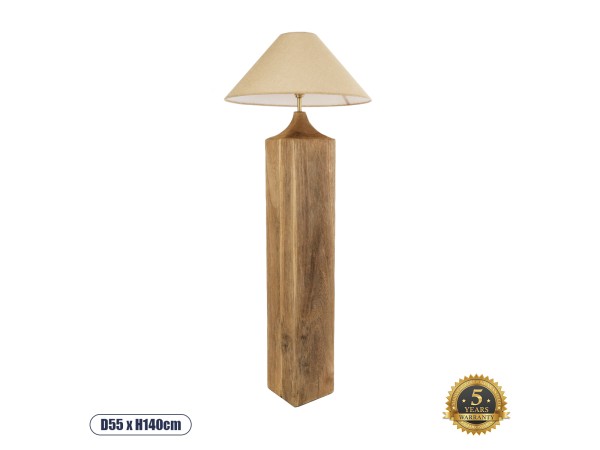 GLOBOSTAR® LAFRONTERA 02314 Boho Επιδαπέδιο Φωτιστικό με Ντουί 1 x E27 AC 220-240V IP20 - Καφέ & Μπεζ - Μ55 x Π55 x Υ140cm GLOBOSTAR® LAFRONTERA 02314 Boho Επιδαπέδιο Φωτιστικό με Ντουί 1 x E27 AC 220-240V IP20 - Καφέ & Μπεζ - Μ55 x Π55 x Υ140cm