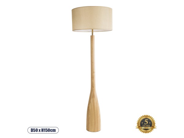 GLOBOSTAR® BERKBAY 02318 Boho Επιδαπέδιο Φωτιστικό με Ντουί 1 x E27 AC 220-240V IP20 - Μπεζ - Μ50 x Π50 x Υ150cm