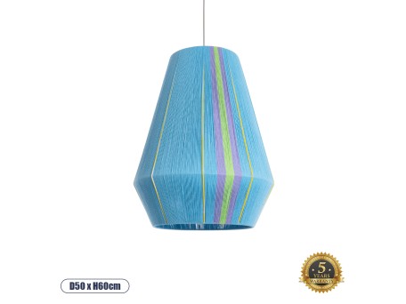 GLOBOSTAR® SALERNO 02336 Boho Κρεμαστό Φωτιστικό Οροφής με Ντουί 1 x E27 AC 220-240V IP20 - Πολύχρωμο - Μ50 x Π50 x Υ60cm