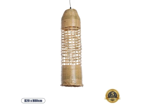 GLOBOSTAR® WAIKIKI 02350 Boho Κρεμαστό Φωτιστικό Οροφής με Ντουί 1 x E27 AC 220-240V IP20 - Μπεζ - Μ20 x Π20 x Υ80cm