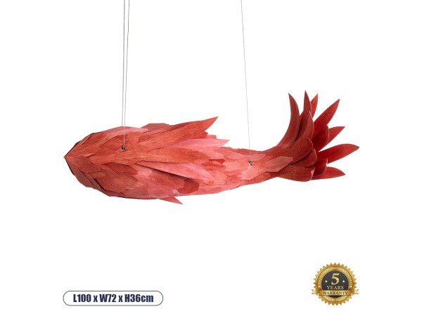 GLOBOSTAR® GOURAMI 02361 Μοντέρνο Κρεμαστό Φωτιστικό Οροφής με Ντουί 1 x E27 AC 220-240V IP20 - Κόκκινο - Μ100 x Π72 x Υ36cm GLOBOSTAR® GOURAMI 02361 Μοντέρνο Κρεμαστό Φωτιστικό Οροφής με Ντουί 1 x E27 AC 220-240V IP20 - Κόκκινο - Μ100 x Π72 x Υ36cm