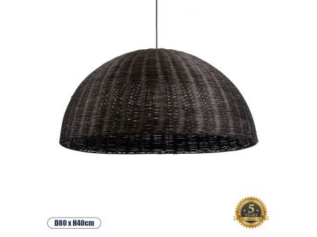 GLOBOSTAR® MONTANA 02382 Boho Κρεμαστό Φωτιστικό Οροφής με Ντουί 1 x E27 AC 220-240V IP20 - Καφέ - Μ80 x Π80 x Υ40cm