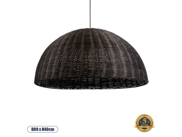 GLOBOSTAR® MONTANA 02382 Boho Κρεμαστό Φωτιστικό Οροφής με Ντουί 1 x E27 AC 220-240V IP20 - Καφέ - Μ80 x Π80 x Υ40cm