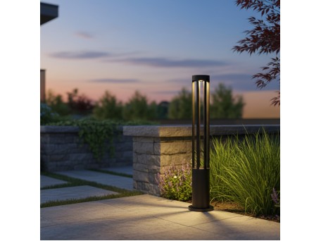 kelvo® GREMO KLV-101-0123 Φωτιστικό Κολωνάκι Κήπου LED 7W 875lm 45° AC 220-240V Αδιάβροχο IP65 Θερμό Λευκό 2700K - Bridgelux COB Chip & TÜV SÜD Driver - Γκρι Ανθρακί Ματ - Μ15.5 x Π15.5 x Υ80cm - 5 Χρόνια Εγγύηση
