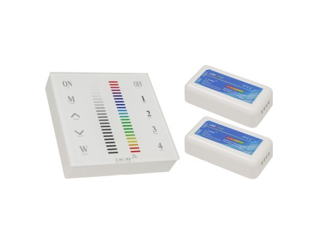 Ασύρματος LED RGB Controller με Χειριστήριο Τοίχου Αφής 2.4G RF 12v (288w) - 24v (576w) DC για Δυο Group GloboStar 04052