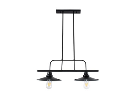 GLOBOSTAR® REGAL 01007 Vintage Φωτιστικό Οροφής με Ντουί 2 x E27 AC 220-240V IP20 - Μαύρο - Μ67 x Π26 x Υ85cm