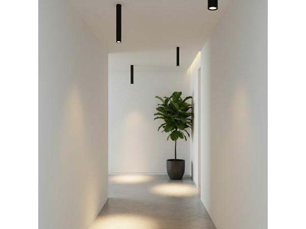 kelvo® DUCT KLV-101-0052 Φωτιστικό Downlight Σποτ για Λάμπα MR16 με Ντουί GU10 AC 220-240V IP20 - Μαύρο Ματ - Μ6 x Π6 x Υ45cm