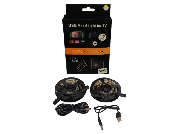 Πλήρες Κιτ Κρυφού Φωτισμού Θερμό Λευκό με USB για Τηλεοράσεις GloboStar 06007