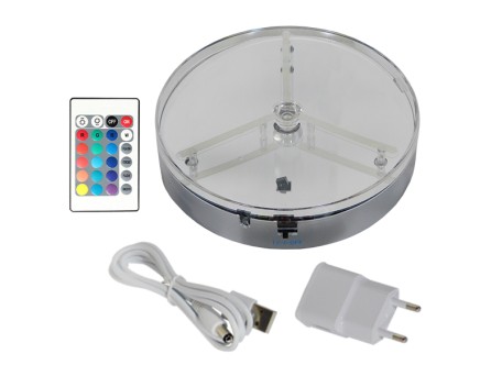 Διακοσμητική Επιτραπέζια Επαναφορτιζόμενη Βάση LED RGB Με Χειριστήριο GloboStar 06010