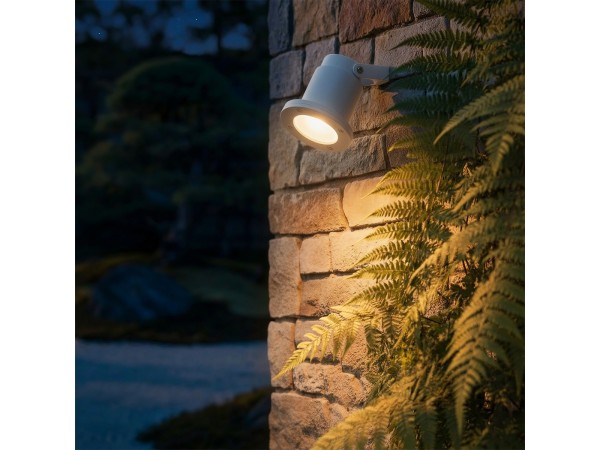 kelvo® GARDELINI KLV-101-0003-V2 Φωτιστικό Σποτ Τοίχου με Βάση για Λάμπα MR16 με Ντουί GU10 AC 220-240V Αδιάβροχο IP65 -  Λευκό Ματ - Μ10 x Π10 x Υ30cm