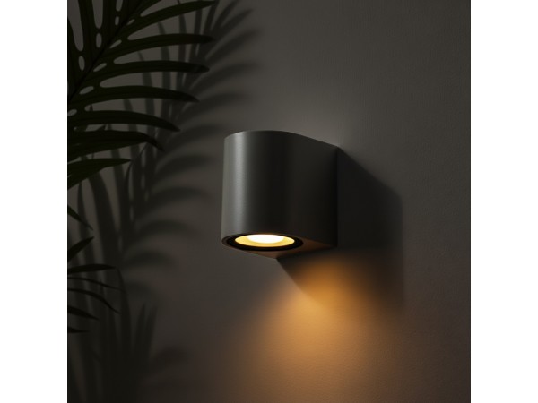 kelvo® MURANO KLV-101-0013 Φωτιστικό Τοίχου / Απλίκα για Λάμπα MR16 με Ντουί GU10 AC 220-240V Αδιάβροχο IP65 - Γκρι Ανθρακί Ματ - Μ8 x Π8 x Υ7cm