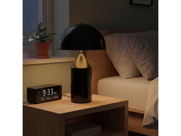 kelvo® URANUS KLV-101-0371 Επιτραπέζιο Φωτιστικό Πορτατίφ για 2 Λάμπες με Ντουί E27 AC 220-240V IP20 - Μαύρο Ματ - Μ35 x Π35 x Υ54cm