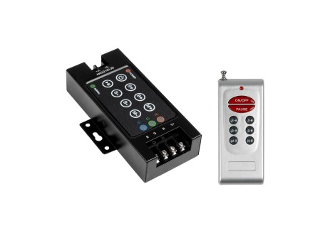 GLOBOSTAR® RGBCONTROLLER 73405 Dimmer / Controller με RF Ασύρματο Χειριστήριο με 3 x 10A 240W Κανάλια DC 12-24V 30A 720W Max IP20 - RF2.4Ghz - Μ12 x Π5.5 x Υ2.5cm - 2 Χρόνια Εγγύηση