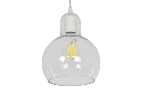 GLOBOSTAR® LUCREZIA 01314 Μοντέρνο Κρεμαστό Φωτιστικό Οροφής με Ντουί 1 x E27 AC 220-240V IP20 - Διάφανο - Μ18 x Π18 x Υ23cm