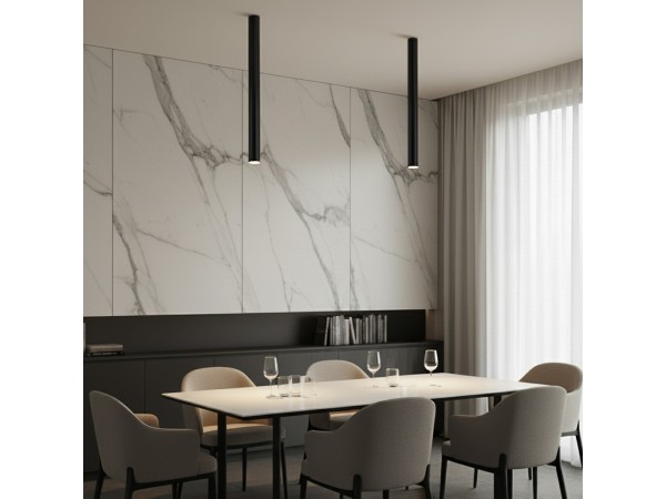 kelvo® DUCT KLV-101-0054 Φωτιστικό Downlight Σποτ για Λάμπα MR16 με Ντουί GU10 AC 220-240V IP20 - Μαύρο Ματ - Μ6 x Π6 x Υ75cm