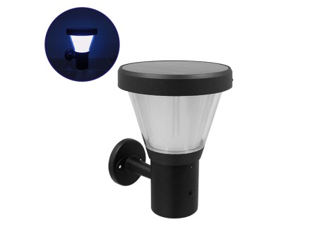 GLOBOSTAR® SOLARTIS 12126 Μοντέρνο Φωτιστικό Τοίχου - Απλίκα LED 10W 1000lm 180° με Ενσωματωμένο Φωτοβολταϊκό Panel 6V 5W & Επαναφορτιζόμενη Μπαταρία Li-ion 3.2V 6000mAh με Αισθητήρα Ημέρας-Νύχτας Αδιάβροχο IP65 Ψυχρό Λευκό 6000K - Γκρι Ανθρακί - Μ24 x Π3