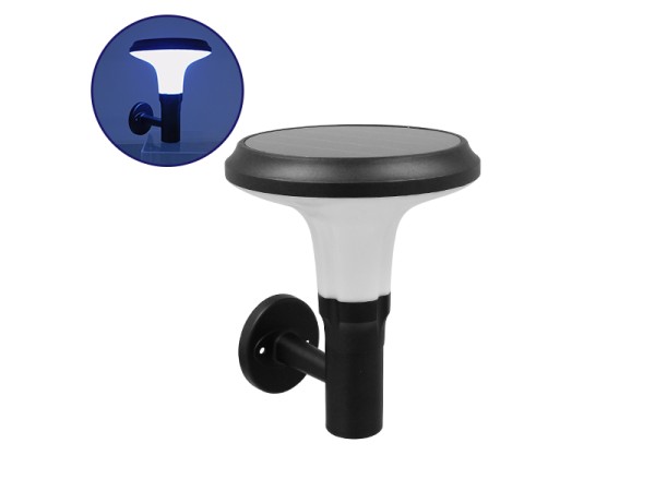 GLOBOSTAR® SOLARTIS 12129 Φωτιστικό Κολωνάκι Κήπου LED 10W 1000lm 180° με Ενσωματωμένο Φωτοβολταϊκό Panel 6V 5W & Επαναφορτιζόμενη Μπαταρία Li-ion 3.2V 6000mAh με Αισθητήρα Ημέρας-Νύχτας Αδιάβροχο IP65 Ψυχρό Λευκό 6000K - Γκρι Ανθρακί - Μ26 x Π33 x Υ28cm 