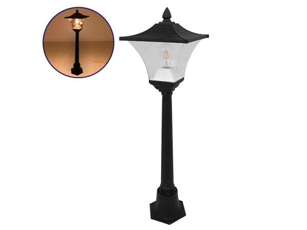 GLOBOSTAR® DIRAHIO 12148 Φωτιστικό Κολωνάκι Κήπου με Ντουί 1 x E27 120° AC 220-240V Αδιάβροχο IP65 - Γκρι Ανθρακί - Μ32 x Π32 x Υ109cm