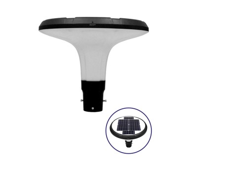 Αυτόνομο Αδιάβροχο IP65 Ηλιακό Φωτοβολταϊκό Φωτιστικό Στύλου / Κολώνας Πλατείας LED 25W με Ανιχνευτή Κίνησης και Αισθητήρα Νυχτός Θερμό Λευκό 3000k GloboStar 12151