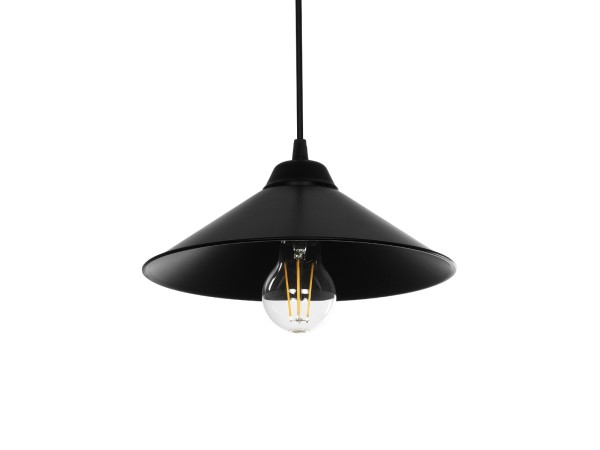 GLOBOSTAR® FONTE 203-0080 Μοντέρνο Κρεμαστό Φωτιστικό Οροφής με Ντουί 1 x E27 AC 220-240V IP20 - Μαύρο - Μ25.5 x Π25.5 x Υ10cm