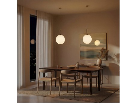 kelvo® BELLISSIMO KLV-101-0377 Κρεμαστό Φωτιστικό Οροφής για Λάμπα με Ντουί E27 AC 220-240V IP20 - Χρυσό Βούρτσας Πλατίνα & Λευκό - Μ30 x Π30 x Υ52cm