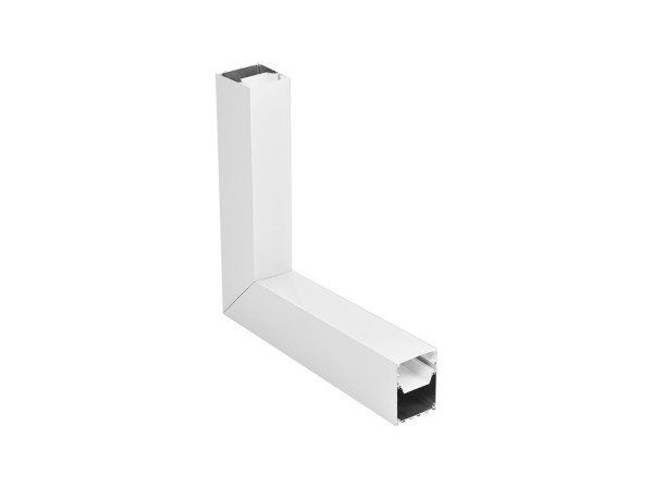 GLOBOSTAR® ALP-CORNER-IN90 BRIGHTRAIL 61780 Επιφανειακό / Κρεμαστό Προφίλ Αλουμινίου Γωνία με Λευκό Γαλακτερό Πατητό Κάλυμμα για Ταινίες LED IP20 - Λευκό Ματ - Μ30 x Π5 x Υ7.5cm