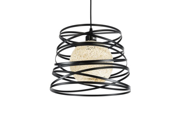 GLOBOSTAR® CARTER 00961 Μοντέρνο Κρεμαστό Φωτιστικό Οροφής με Ντουί 1 x E27 AC 220-240V IP20 - Μαύρο & Μπεζ - Μ32 x Π32 x Υ25cm GLOBOSTAR® CARTER 00961 Μοντέρνο Κρεμαστό Φωτιστικό Οροφής με Ντουί 1 x E27 AC 220-240V IP20 - Μαύρο & Μπεζ - Μ32 x Π32 x Υ25cm