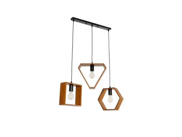 GLOBOSTAR® ELISE 999-0034 Μοντέρνο Κρεμαστό Φωτιστικό Οροφής με Ντουί 3 x E27 AC 220-240V IP20 - Καφέ & Μαύρο - Μ74 x Π9 x Υ40cm