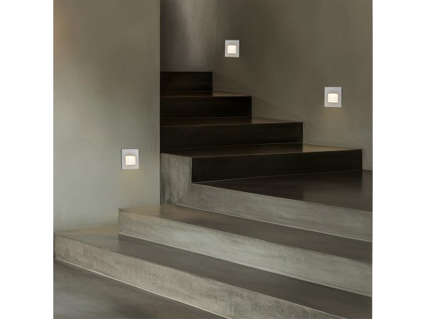 kelvo® STEPART KLV-101-0079 Χωνευτό Φωτιστικό Σκαλοπατιού / Διαδρόμου LED 3W 375lm 45° AC 220-240V Αδιάβροχο IP65 Θερμό Λευκό 2700K - Lumileds SMD Chip & TÜV SÜD Driver - Λευκό Ματ - Μ8.5 x Π5 x Υ8.5cm / Q6.7 x 6.7cm - 5 Χρόνια Εγγύηση