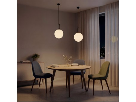 kelvo® BELLISSIMO KLV-101-0374 Κρεμαστό Φωτιστικό Οροφής για Λάμπα με Ντουί E27 AC 220-240V IP20 - Μαύρο Ματ & Λευκό - Μ30 x Π30 x Υ52cm