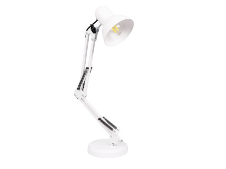 GLOBOSTAR® DESK 01539 Μοντέρνο Επιτραπέζιο Φωτιστικό Πορτατίφ με Ντουί 1 x E27 AC 220-240V IP20 - Λευκό - Μ15 x Π15 x Υ67cm