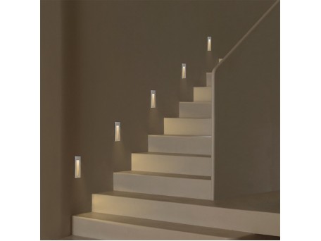 kelvo® STEPART KLV-101-0094 Χωνευτό Φωτιστικό Σκαλοπατιού / Διαδρόμου LED 3W 375lm 45° AC 220-240V Αδιάβροχο IP65 Θερμό Λευκό 2700K - Lumileds SMD Chip & TÜV SÜD Driver - Λευκό Ματ - Μ6.5 x Π6.5 x Υ21cm / Q5.4 x 18.9cm - 5 Χρόνια Εγγύηση