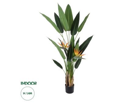 GloboStar® Artificial Garden STRELITZIA REGINAE 20032 Τεχνητό Διακοσμητικό Φυτό Στρελίτσια - Πουλί του Παραδείσου Υ140cm