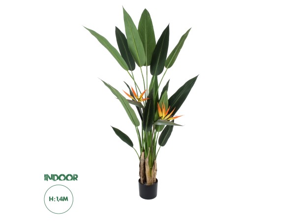 GloboStar® Artificial Garden STRELITZIA REGINAE 20032 Τεχνητό Διακοσμητικό Φυτό Στρελίτσια - Πουλί του Παραδείσου Υ140cm