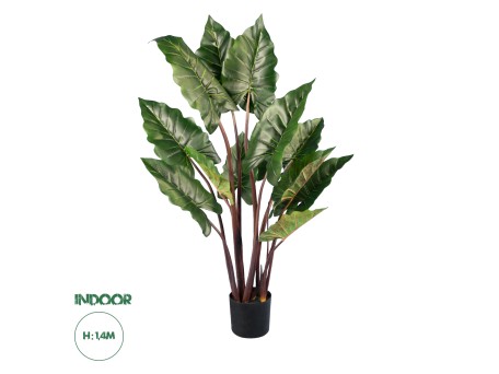 GloboStar® Artificial Garden RAINBOW TARO 20055 Τεχνητό Διακοσμητικό Φυτό Κολοκασία Υ140cm